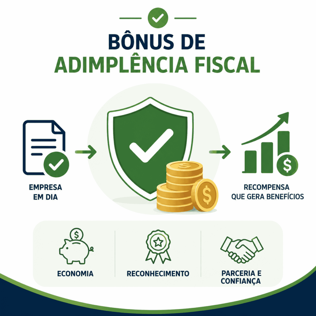 Tabela de cálculo do Bônus de Adimplência Fiscal sob a LC 225/2026 — desconto da CSLL para empresas no Selo Confia ou Sintonia A+